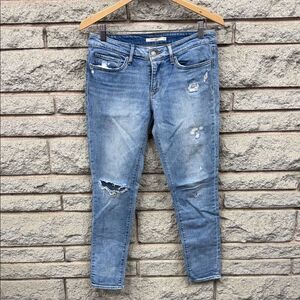 Levi's 711 Light Blue Distressed Skinny Jeans